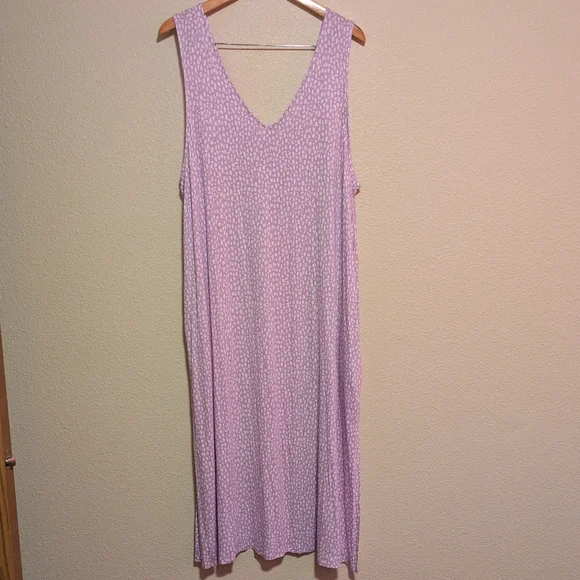 Joyspun Women's Size 3X 22-24 Purple Sleeveless Floor Length Dress Nightgown - Picture 1 of 5